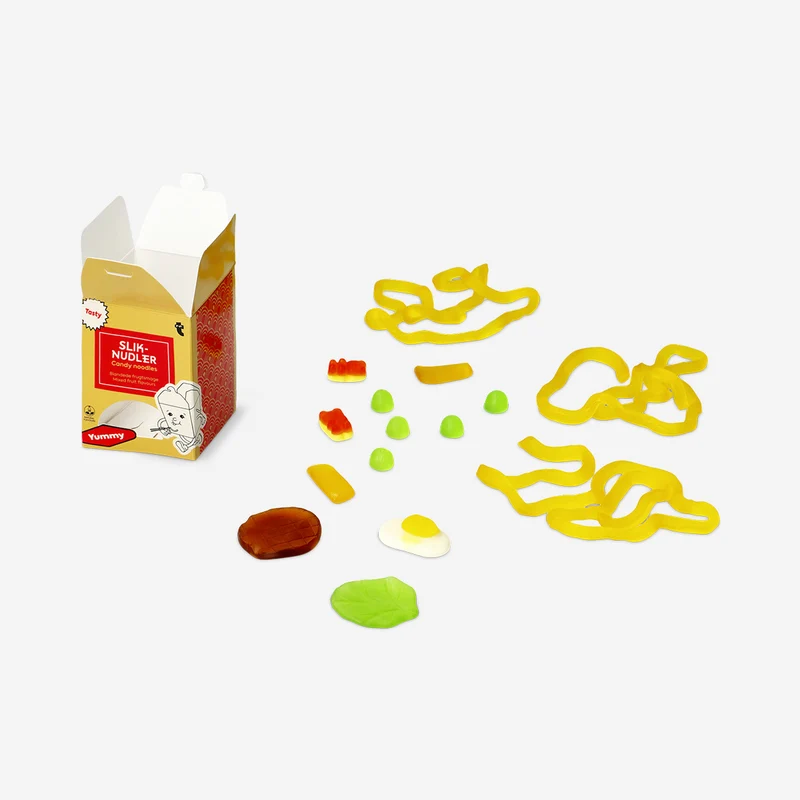 Instant noodle candy in takeaway box