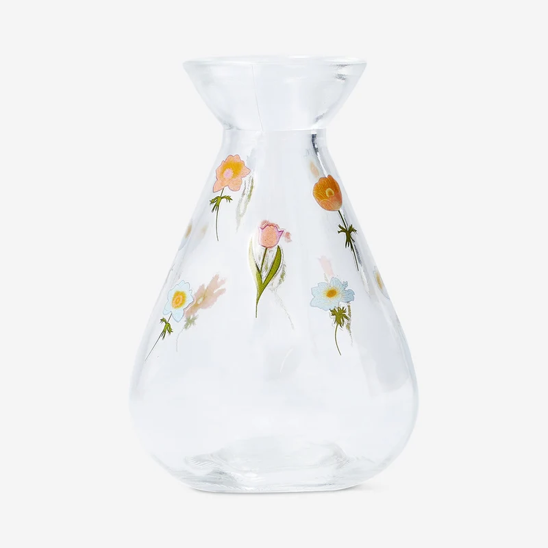 Floral glass vase - 11 cm