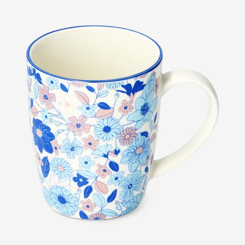 Blue floral mug