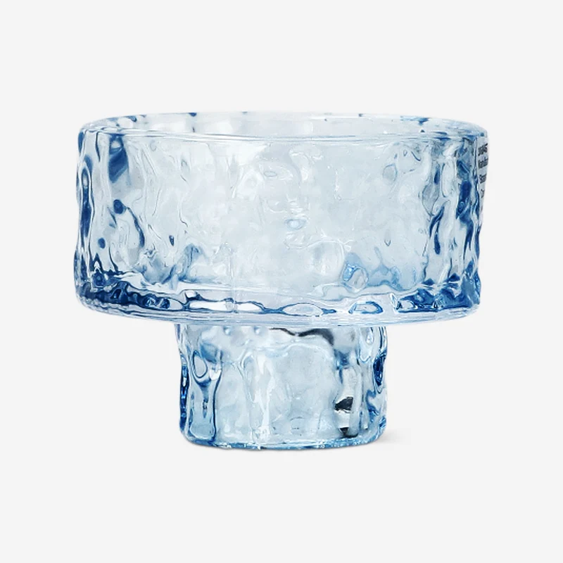 Blue reversible candle and tea light holder