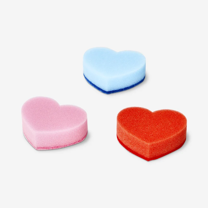 Heart scourer sponges - 9 pcs