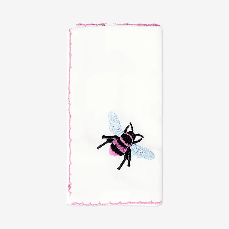 Embroidered bee fabric napkins - 2 pcs