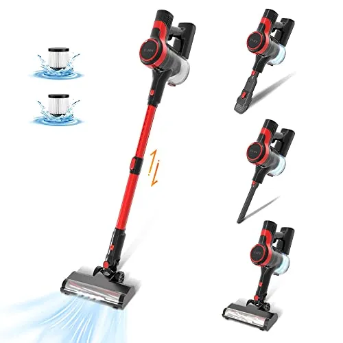 Stanew Aspirapolvere Senza Fili, 22.2v 150w Scopa Elettrica Senza Fili con Della Multifunzione 4 in 1, Aspirapolvere Portatile Ultra-leggero,Autonomia 40 Min Luci LED