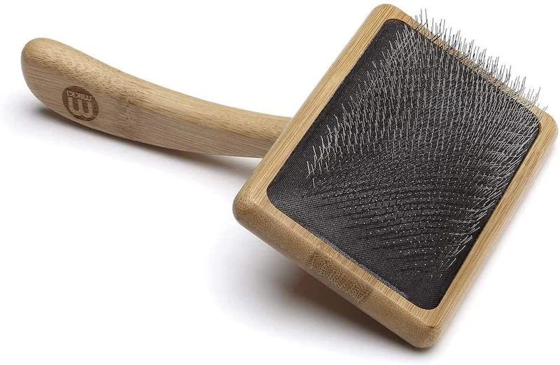 Mikki Spazzola Con Dentini Per Pelo Morto In Bambù, Per Pelo Medio/Lungo/Riccio, Per Cani E Gatti, Realizzato Con Bambù Sostenibile, Per Rimuovere Grovigli E Nodi Dal Pelo, Piccolo - 60 g