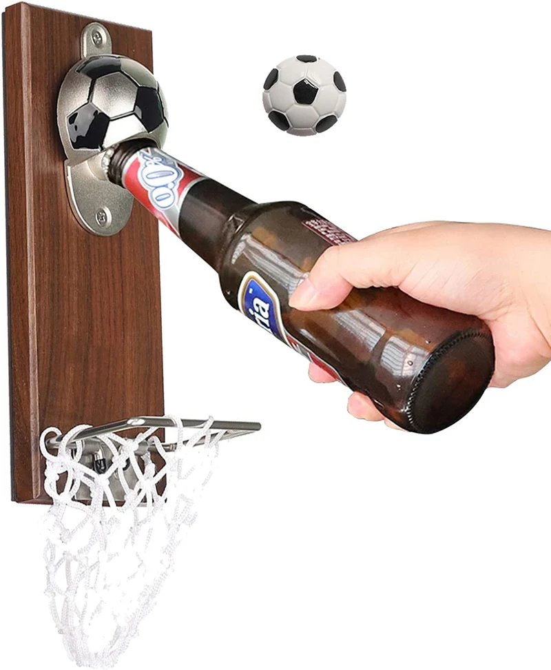 BelonLink Apribottiglie da Parete, Cavatappi a Muro da Legno con Stile Retrò, vintage creativo Cappello da basket, C'è un Piccolo Cestino per il Tappo, Buon Regalo per Padre e Amici