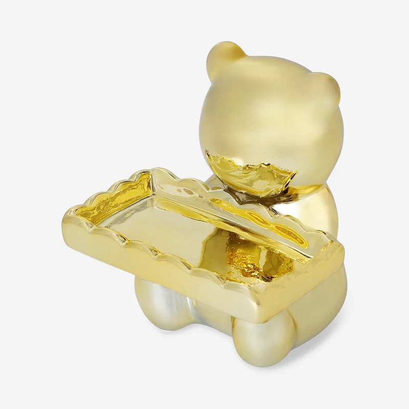 Gold bear trinket tray