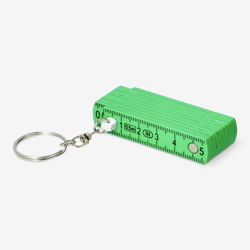 Key ring - Mini folding green ruler