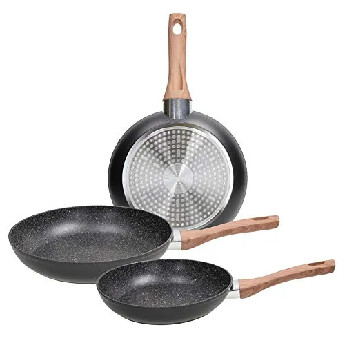 Tognana Set 3 padelle 20-24-28 cm, Alluminio, anche a Induzione, Nero