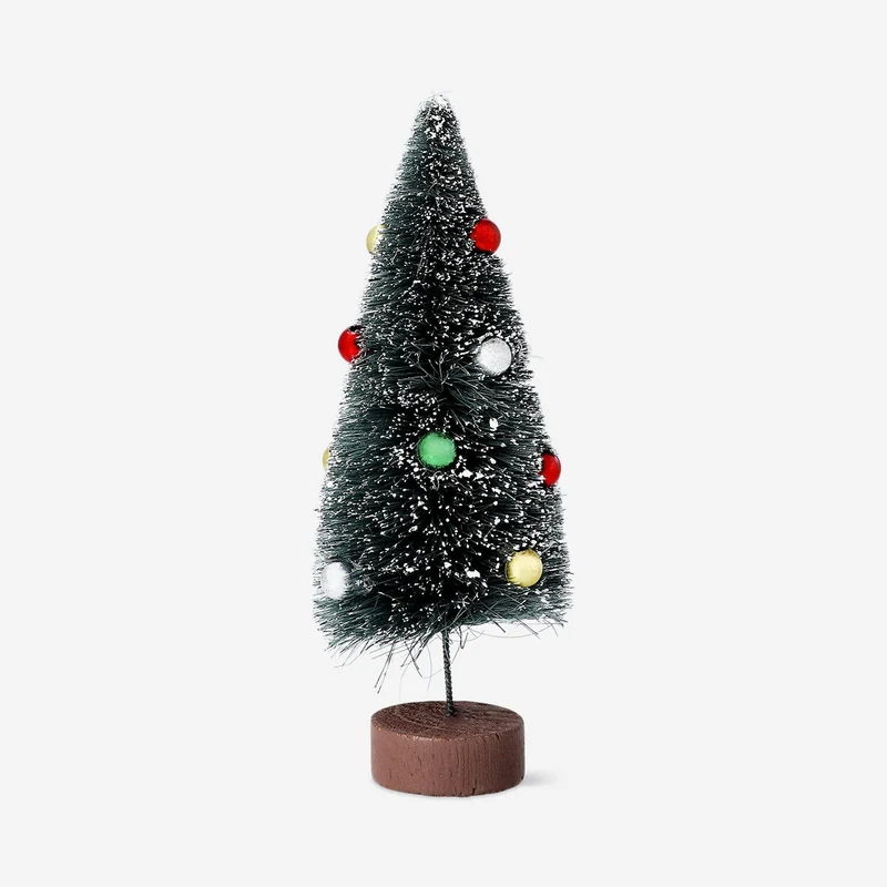 Decorative tree with coloured baubles - 17 cm