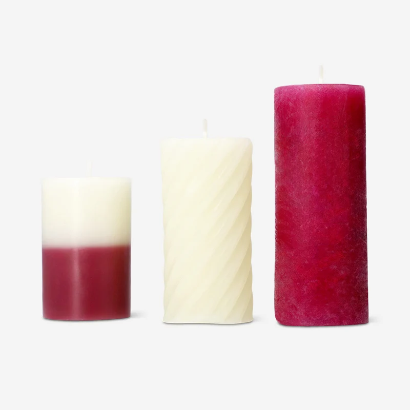 Red candle mix - 3 pcs