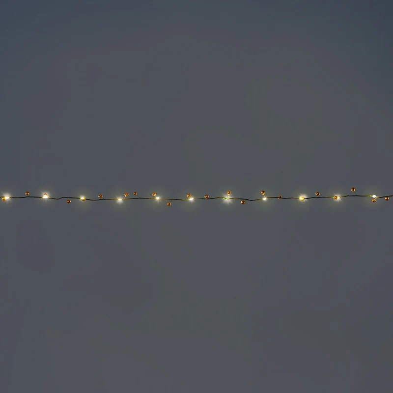 String lights with gold dots