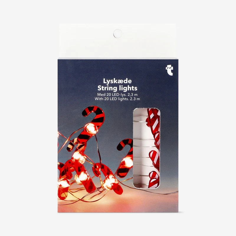 String lights with candy canes