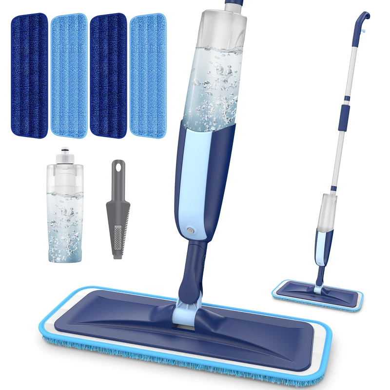 Scopa Lavapavimenti a Spruzzo, MANGOTIME Spray Mop Lavapavimenti Mocio con Spray Microfibra Mocio Pavimenti Professionale per Casa, Cucina, Legno Duro, Laminato, Legno, Ceramica