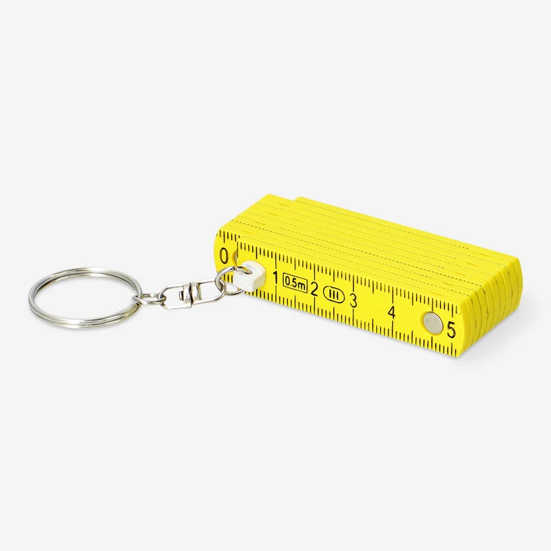 Key ring - Mini folding yellow ruler