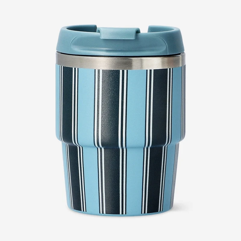 Travel mug with blue stripes - 150 ml
