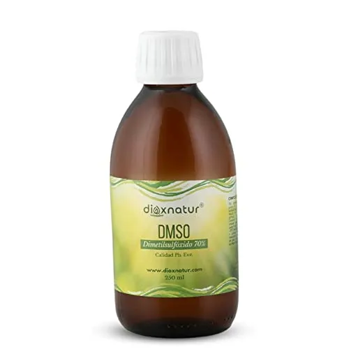 DIOXNATUR® DMSO 70% (250ml) Dimetilsolfossido Purezza Grado Farmaceutico Ph. Eur. Bottiglia di vetro ambra con contagocce