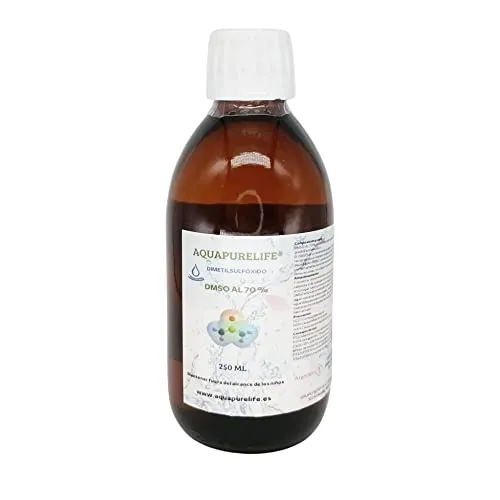 AQUAPURELIFE® - DMSO al 70%, dimetilsolfossido confezionato in flacone da 250 ml con contagocce, prodotto con la massima purezza