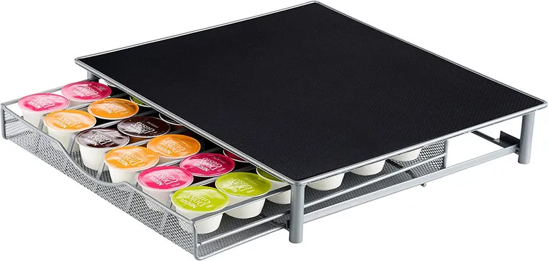 Porta cialde di caffè Dolce Gusto - Stand impilabile 36 capsule - superficie antiscivolo e anti vibrazione - Cassettiera a rete