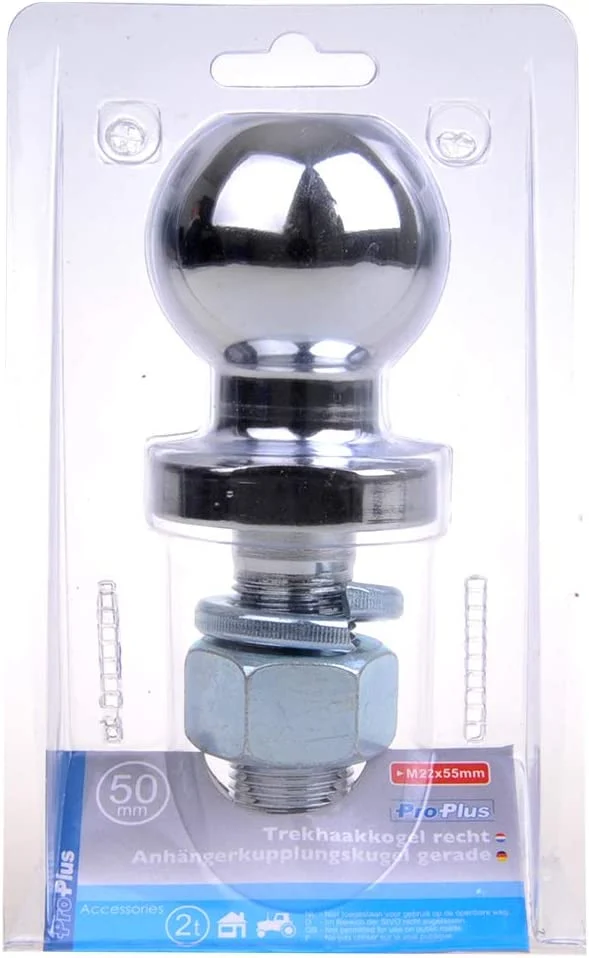 Gancio di traino per rimorchio a sfera da 50 mm con testa a sfera 2t,