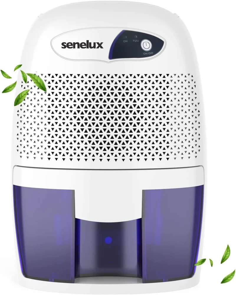 Senelux Potente mini deumidificatore portatile da 500 ml, ideale per ambienti piccoli, bagno, seminterrato, casa, camera da letto