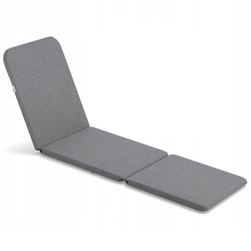 Cuscino per sdraio Jaipur, colore grigio, tessuto S-550, dimensioni 190x60 cm, due sistemi di fissaggio, impermeabile, lavabile nella sua interezza, Jaipur Melange S-03