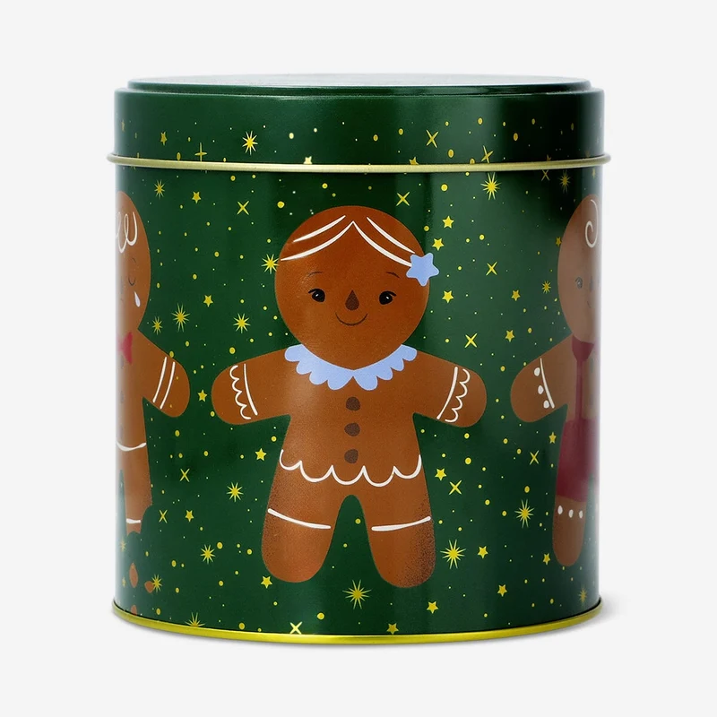 Cylindrical cake tin with gingerbread men - 12 cm