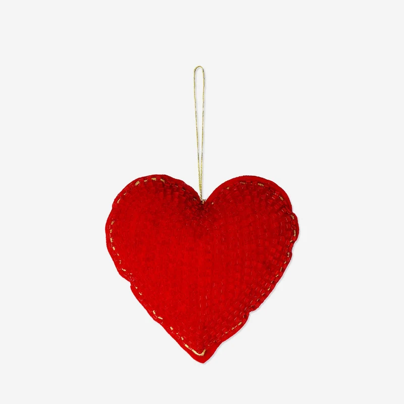 Heart ornament with beads