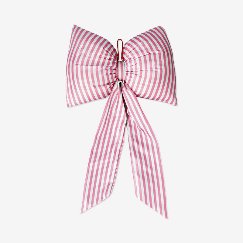 Decorative bow with stripes for hanging - 27 cm