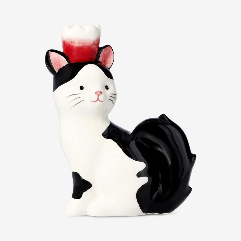 Ceramic cat candle holder