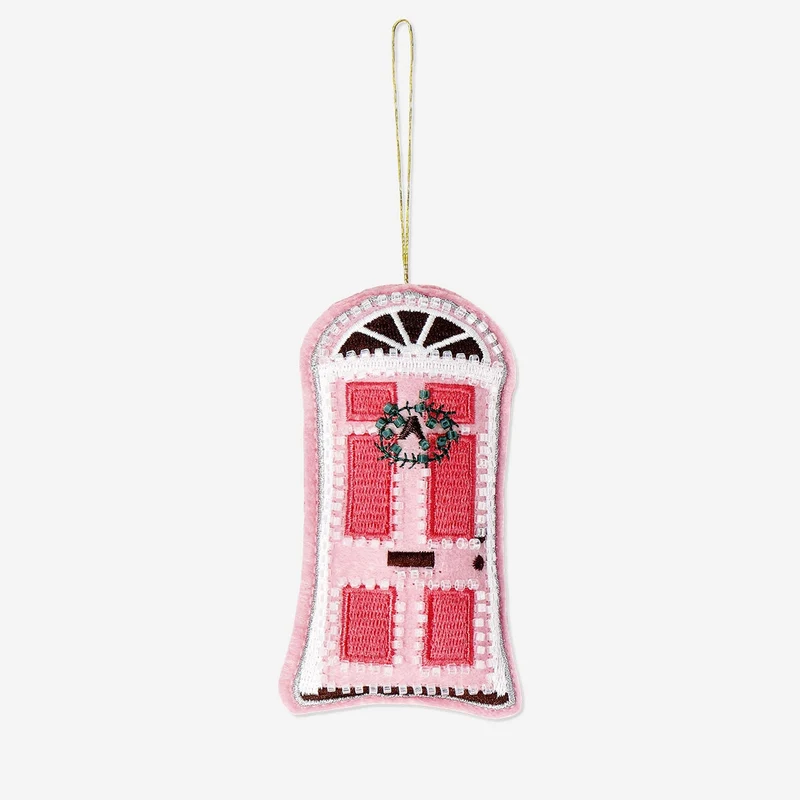 Hanging ornament - Door with beads and wreath