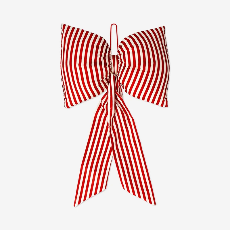 Decorative striped bow for hanging - 47 cm