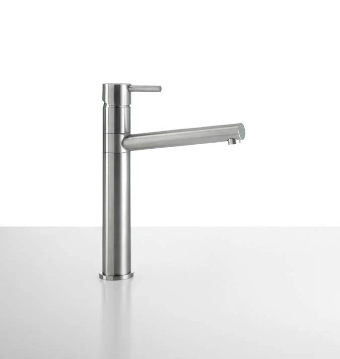 Ⓜ️🔵🔵🔵👌 Alpes ALP33 - Miscelatore monocomando con canna orientabile, acciaio inossidabile con finitura satinata