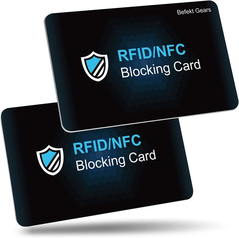 Protezione RFID, Befekt Gears [2 Pezzi] Carte Anti RFID/NFC, Protezione di Carte di Credito, Carta di Blocco RFID per Carte di Credito, Carte Blu, CB, Passaporto e Banca