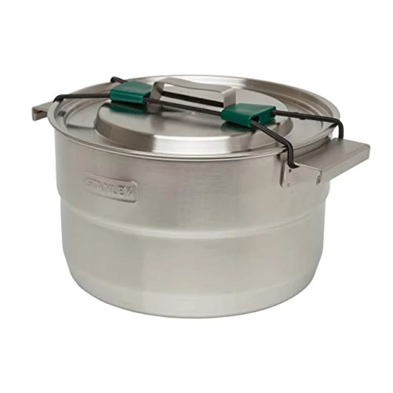 Stanley Adventure Full Kitchen Basecamp Cook Set 3,5 l, Gavetta da campeggio con 11 pezzi, Gavetta outdoor, Elemento componibile, Pentola in acciaio inossidabile con coperchio con sfiato