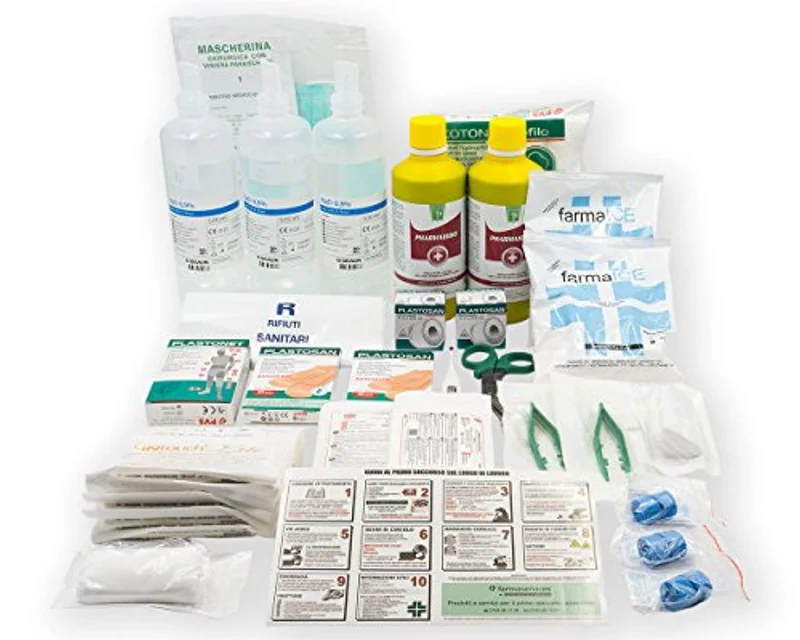 Pacchetto di medicazione kit reintegro ricambio per cassetta medica pronto soccorso SENZA MISURATORE DI PRESSIONE per aziende con 3 o più lavoratori D.M. 388 all.1