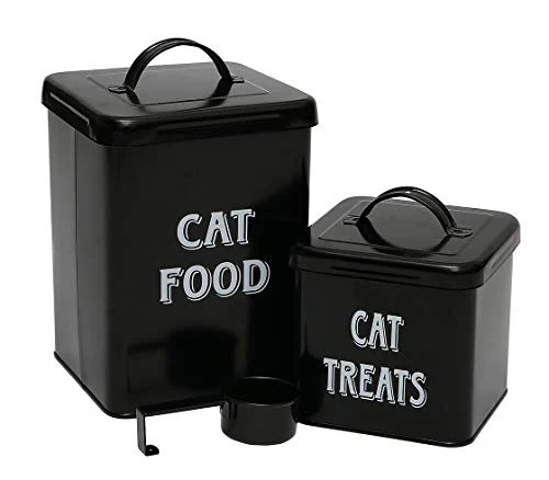 Morezi - Set di contenitori per alimenti e dolcetti Cibo gatti nero