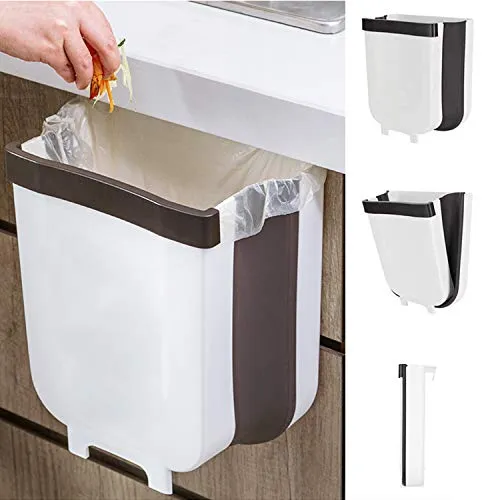 Vasen Pattumiera Cucina Pieghevole Sospesa per Credenza 8L