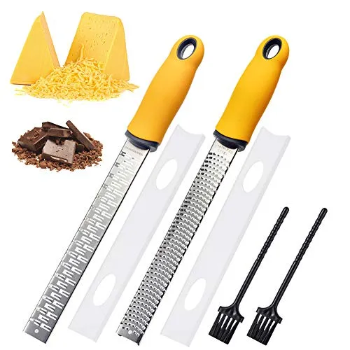 JTENG 2pcs Zester, Grattugia in Acciaio Inox - Formaggio, Limone, 2#-2pcs