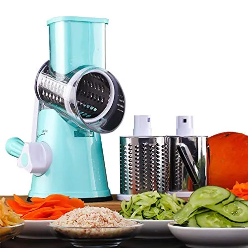 Tagliaverdure rotante 3 in 1 acciaio inox multifunzione, tagliaverdure Blu