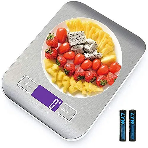 Bilancia da Cucina Smart Digitale con Funzione Tare,5kg/11 lbs Acciaio Inox...