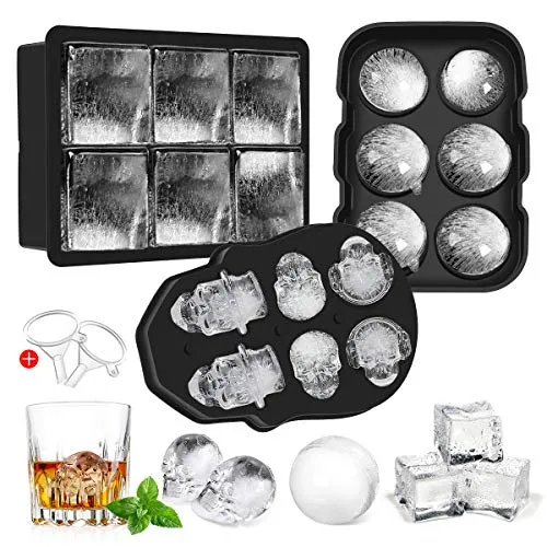 Aitsite 3Pcs Stampo Ghiaccio Cubetti in Silicone Tipo Piazza, Forma...