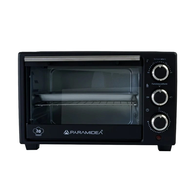 PYRAMIDEA Forno Elettrico Capacità 20 Litri 1300W con Timer Colore Nero