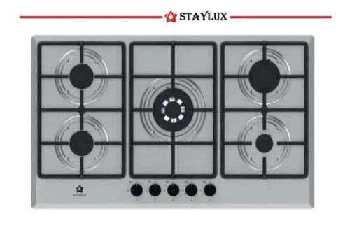 Staylux piano cottura 90 CM acciaio gas metano gpl inox 5 fuochi in ghisa