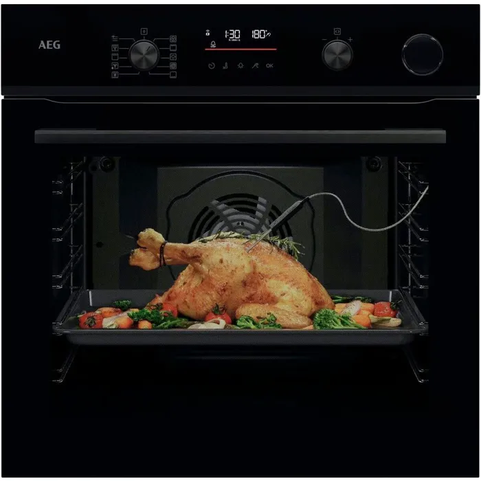 FORNO Aeg NBR6P531SB 6000 SenseCook Forno a vapore pirolitico, con SteamCrisp, 72 L, Wi‑Fi, nero