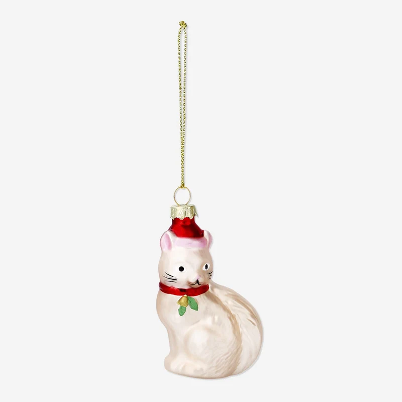 Christmas bauble - Cat with Santa hat