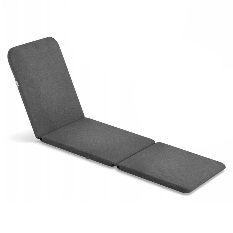 Cuscino per sdraio Jaipur, colore grigio scuro, tessuto S-500, dimensioni 190x60 cm, due sistemi di fissaggio, impermeabile, lavabile in lavatrice, S-49