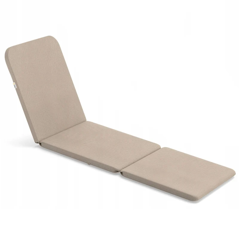 Cuscino per sdraio Jaipur, colore beige, tessuto S-550 melange, dimensioni 190x60 cm, due sistemi di fissaggio, impermeabile, lavabile in lavatrice, melange S-21
