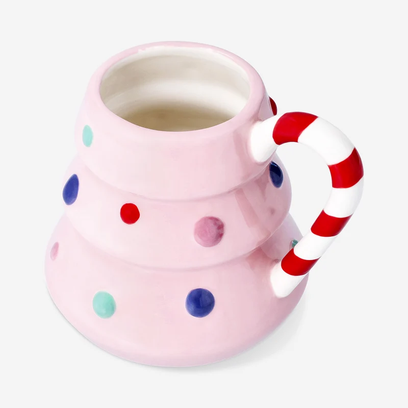 Pink Christmas tree mug - 440 ml