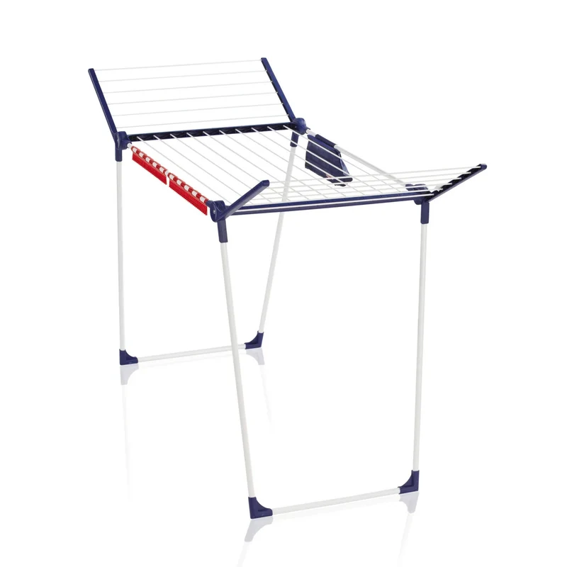 Stendibiancheria Pegasus 180 Solid Plus Leifheit, lunghezza dei fili 18 m, gambe parallele stabili, resistente alle intemperie, 2 ganci per biancheria, 81510