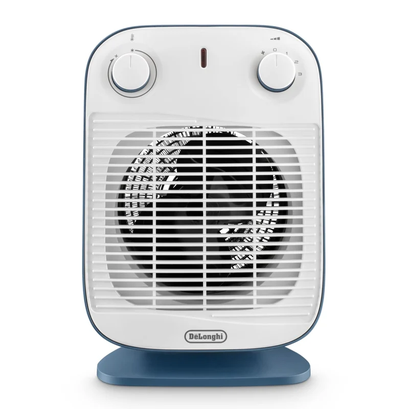 De'Longhi HFS50B20.AV Termoventilatore, Silenzioso e leggero, 3 livelli di potenza, ventilazione estiva, protezione antigoccia, maniglia, dispositivo di sicurezza, luce, protezione antigelo,Avio